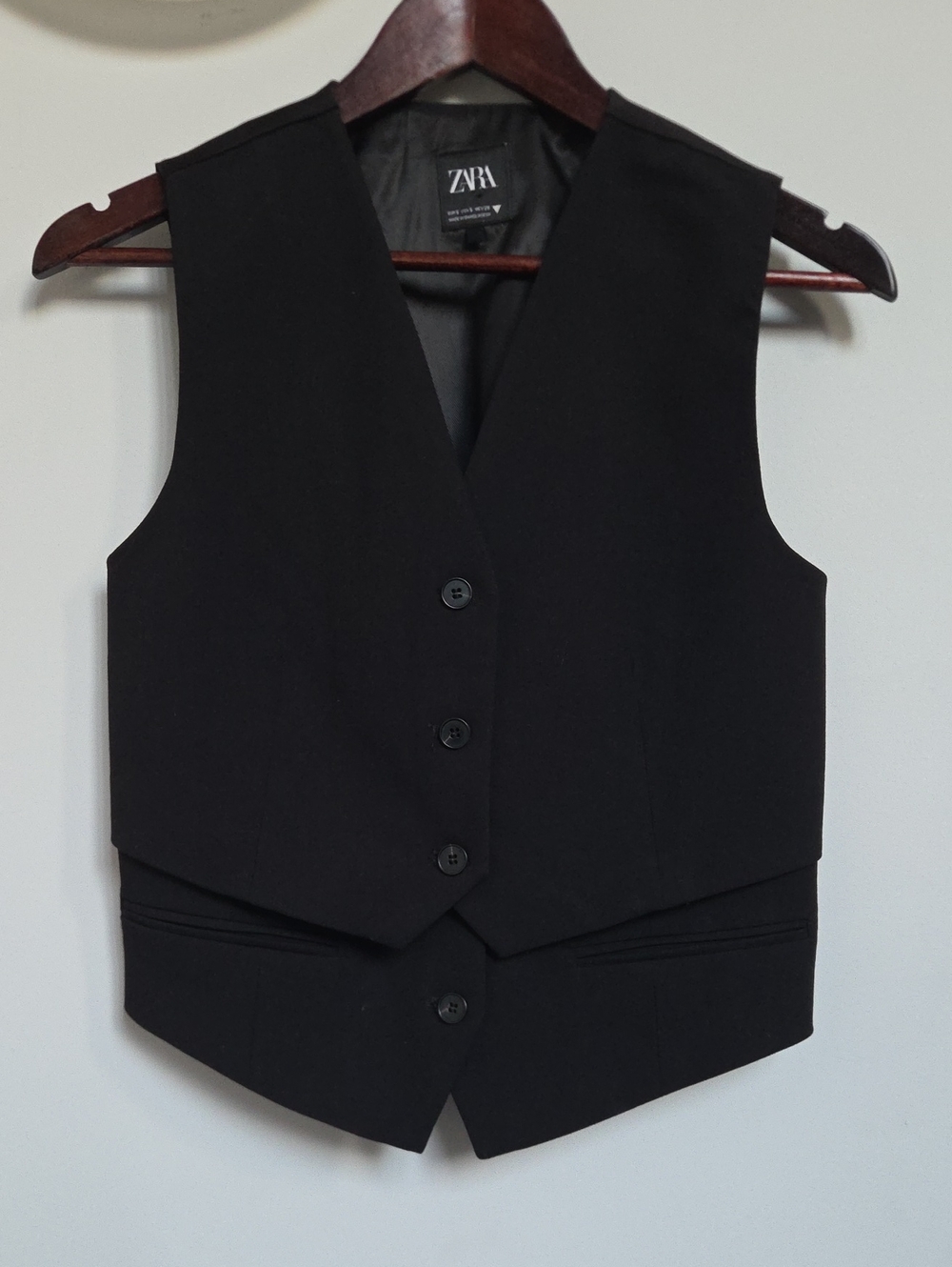 ZARA Black Tailored Women's Vest - Double Classic Button Front Size Small